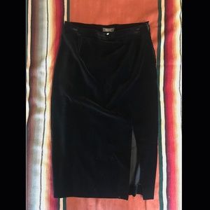 Aragon velvet pencil skirt